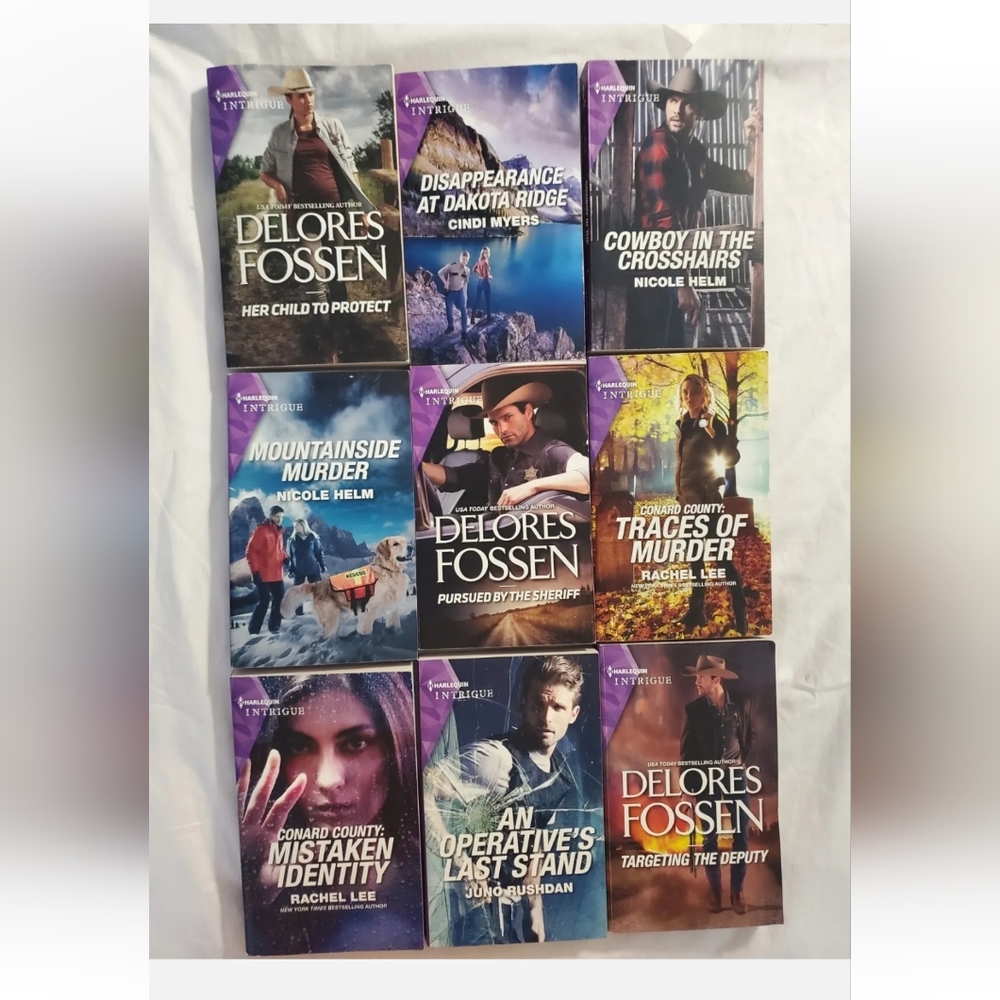 : * Lot of 9  Harlequin intrigue suspense Mystery series books Paperbacks